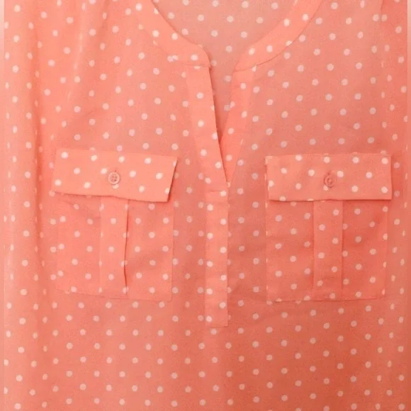 Sheer Chiffon Polka Dot Blouse Small NWT - Picture 3 of 4